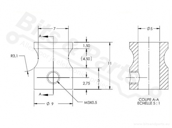 Extruder drive gear MK8 3mm high precision 